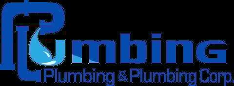 IQmbing Plumbing and Plumbing Corp logo with blue text and water droplet icon
